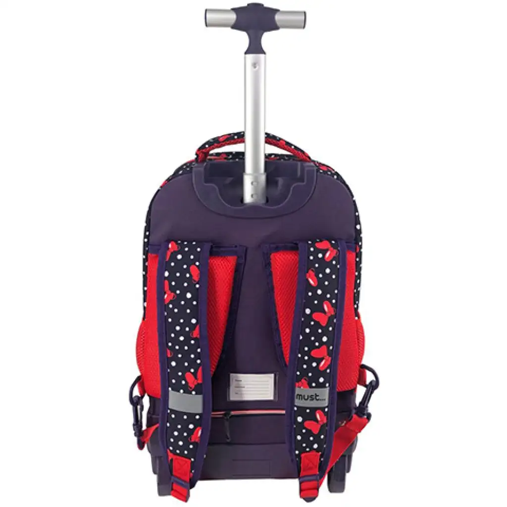 Must... Minnie egér gurulós, három rekeszes iskolatáska, hátizsák kép 2