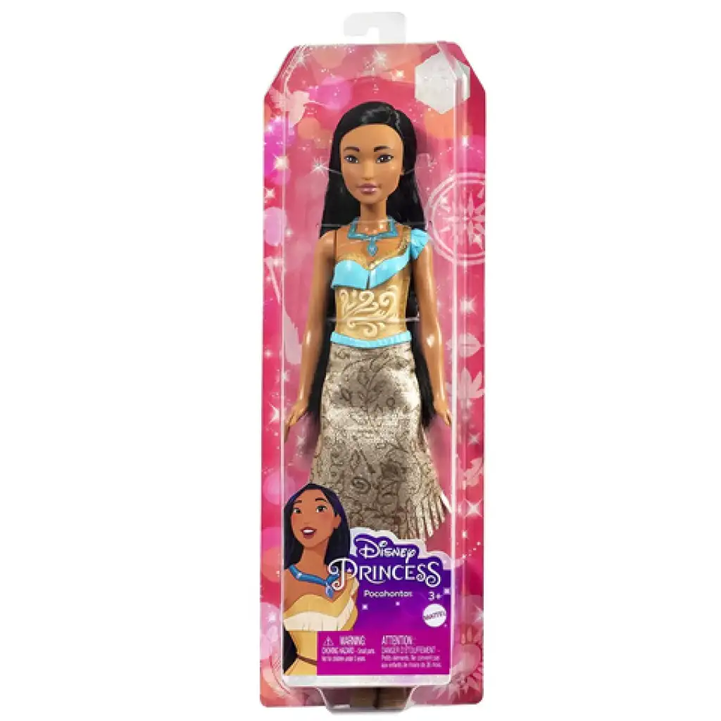 Disney Hercegnők: Csillogó Pocahontas hercegnő baba - Mattel