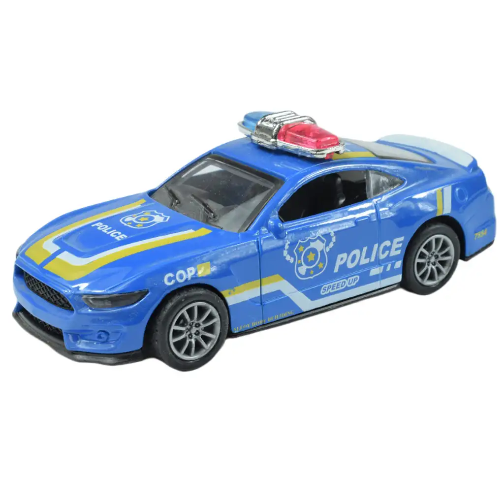 Police Cars: Lendkerekes fém rendőrautó többféle változatban 11cm 1db kép 5