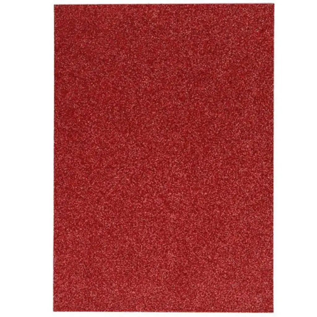 Spirit: Öntapadós csillámos dekorációs habszivacs lap piros színben A/4 1db