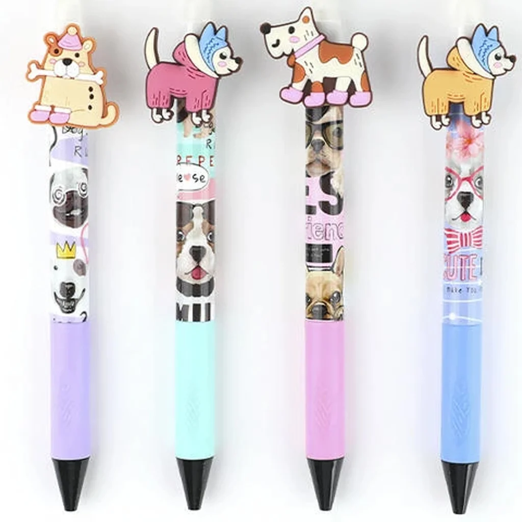 Nebulo: Darling Dogs kutya mintás radírozható nyomógombos zselés toll több változatban 1db