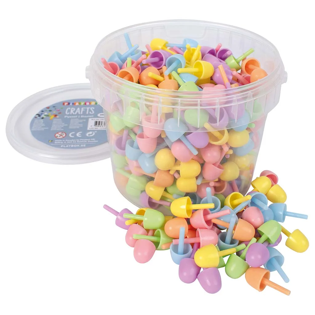 PlayBox: Színes mozaik 15mm-es pötyi 350 db-os szett vödörben