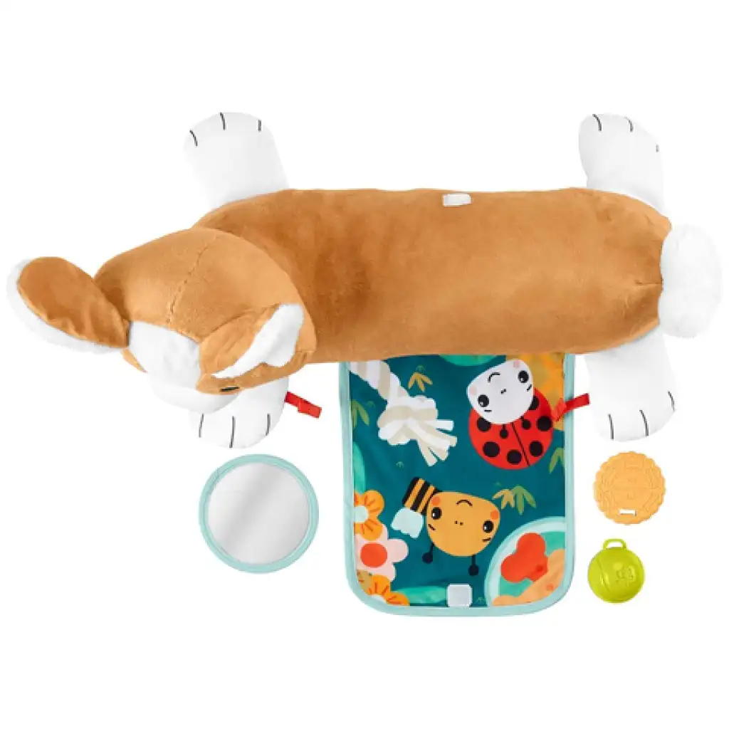 Fisher-Price: Corgie Puppy Nőj velem pocakpárna csörgővel, rágókával és tükörrel - Mattel kép 4