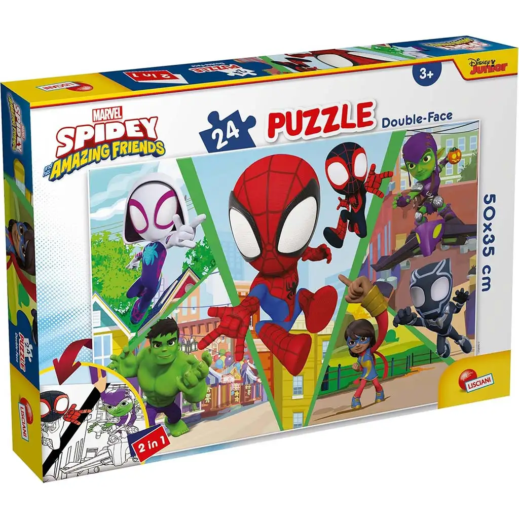 Marvel Spidey harcol 2 az 1-ben 24db-os puzzle és színező 50x35cm - Lisciani