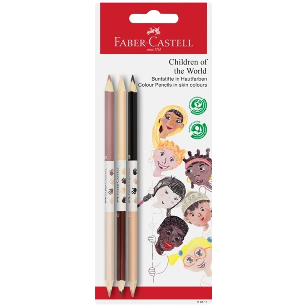 Faber-Castell: Children of the World testszínű színes ceruza készlet 3db-os