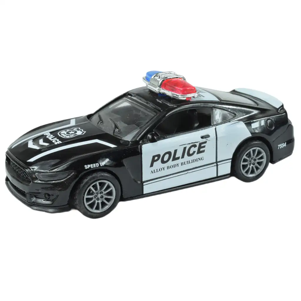 Police Cars: Lendkerekes fém rendőrautó többféle változatban 11cm 1db kép 8