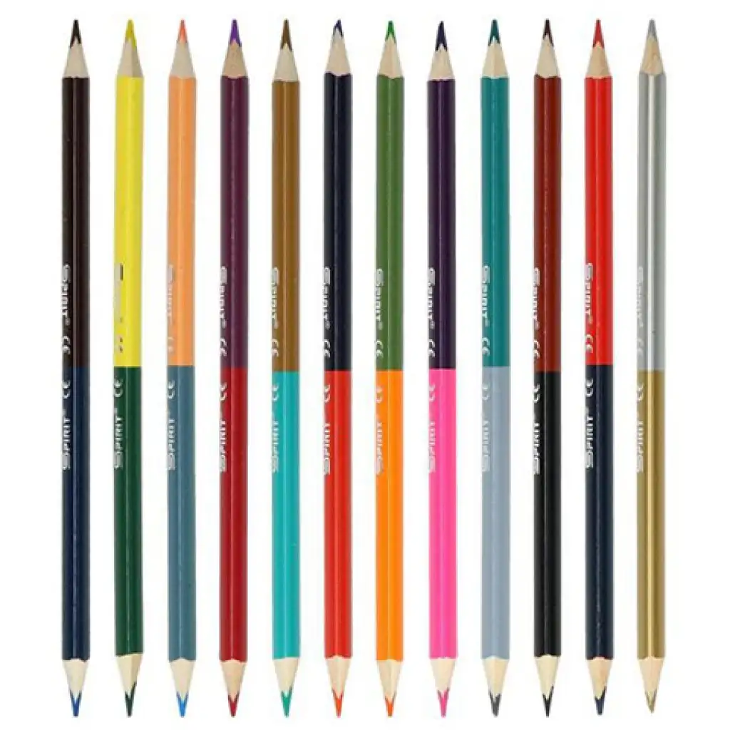 Spirit: Háromszögletű kétvégű színesceruza 12db-os szett kép 2