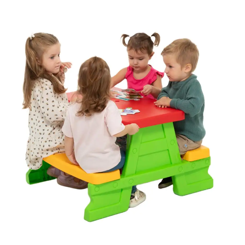 Zöld színű piknik asztal 70x79x47cm kép 2