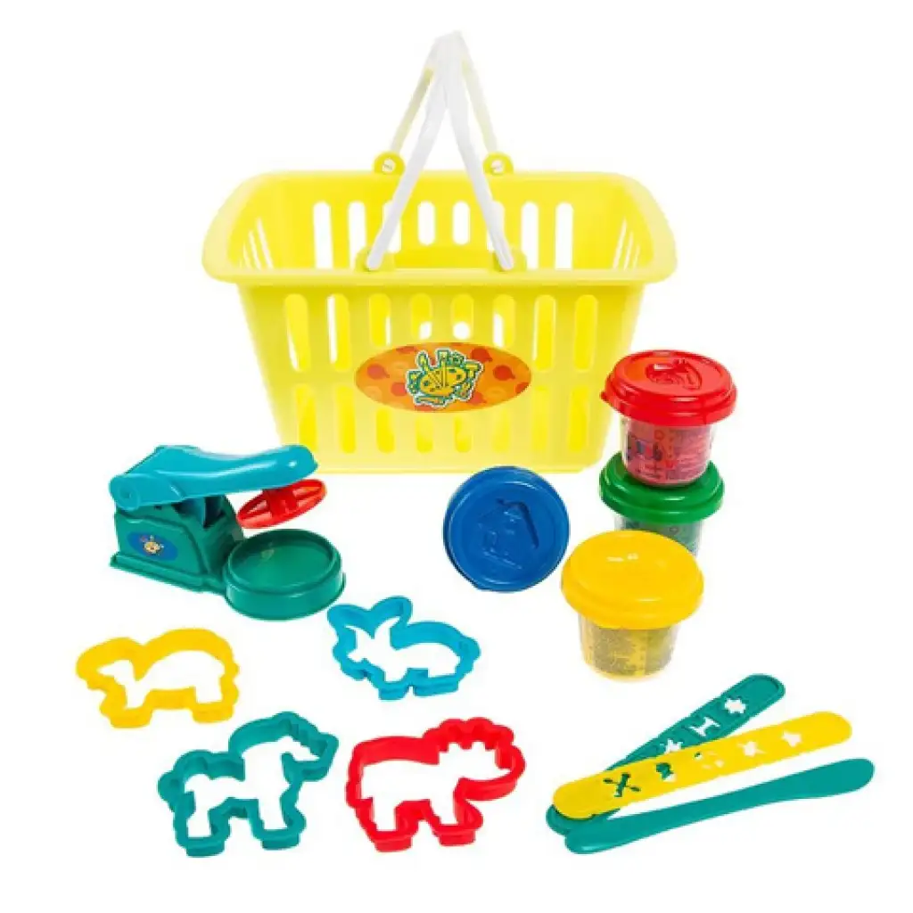 Playgo: Gyurma szett bevásárló kosárban