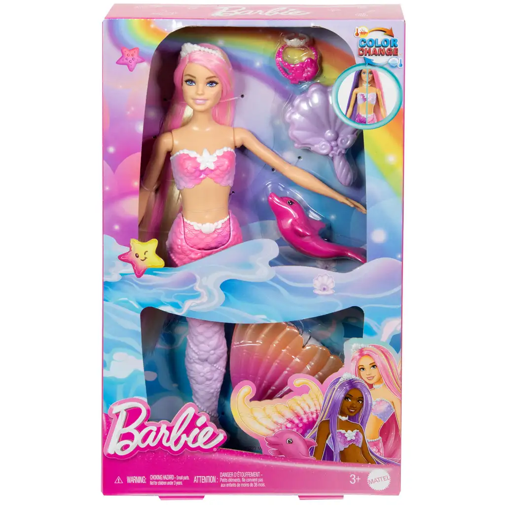 Barbie: Színváltós sellő baba kiegészítőkkel - Mattel kép 7