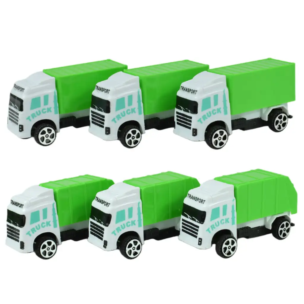 Sanitation Truck: 12 db-os hulladékszállító teherautó szett 1/64 kép 3