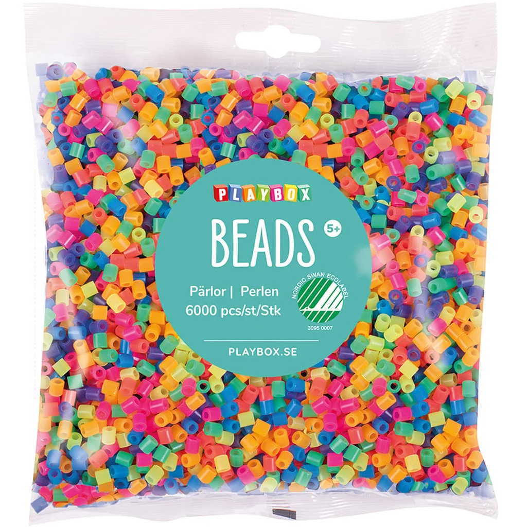 PlayBox: 5mm-es MIDI neon színek vasalható gyöngyök 6000db-os csomag