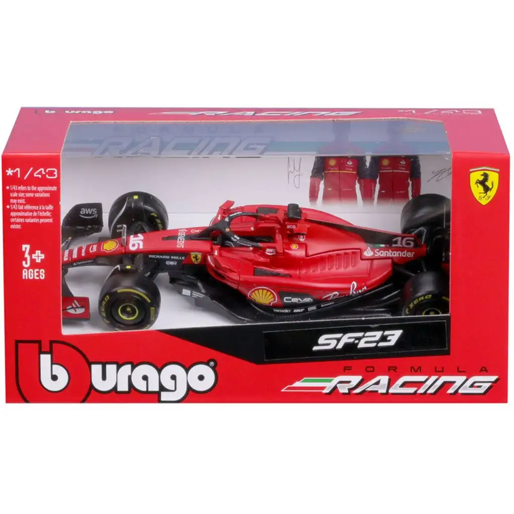 Bburago: Ferrari SF23 F1 versenyautó fém autómodell 1/43 (Charles Leclerc #16) kép 4