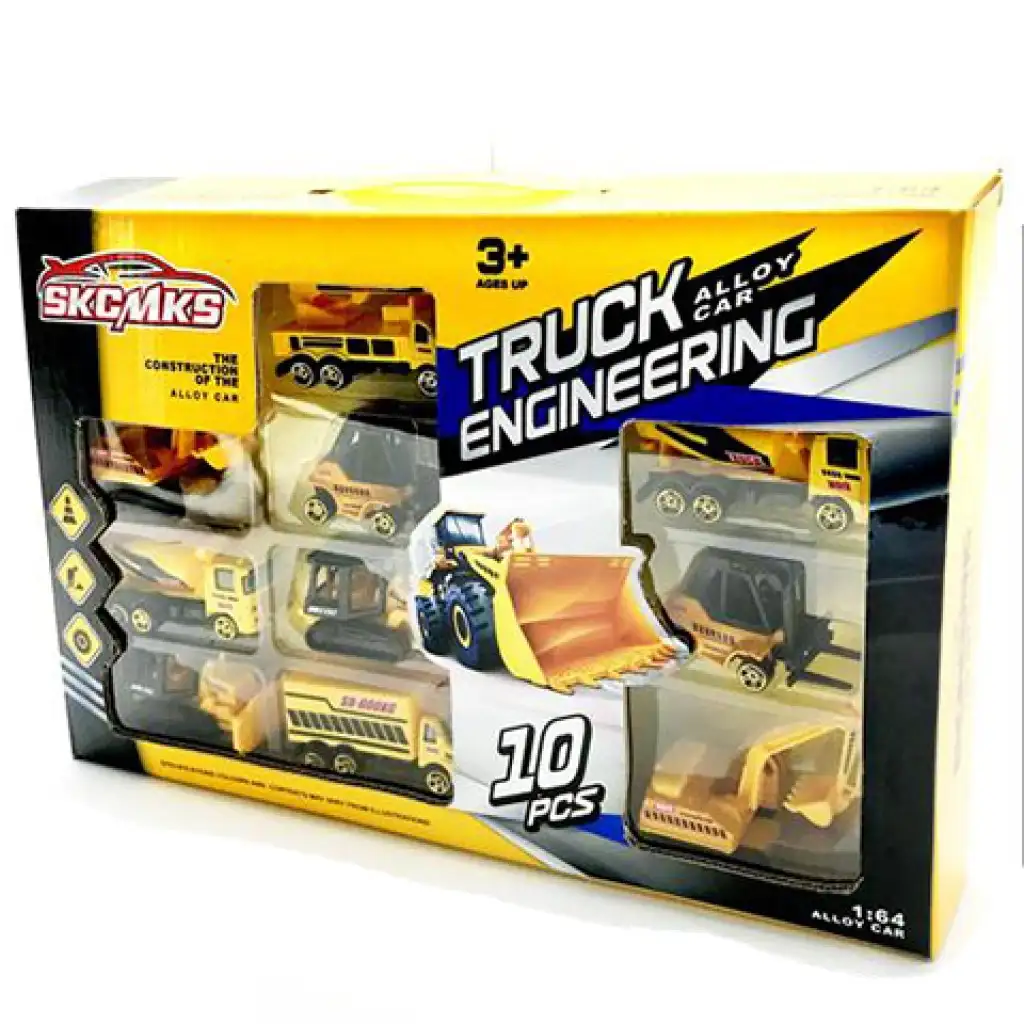 Építőipari munkagépek 1:64-es méretarányban 10db-os szett