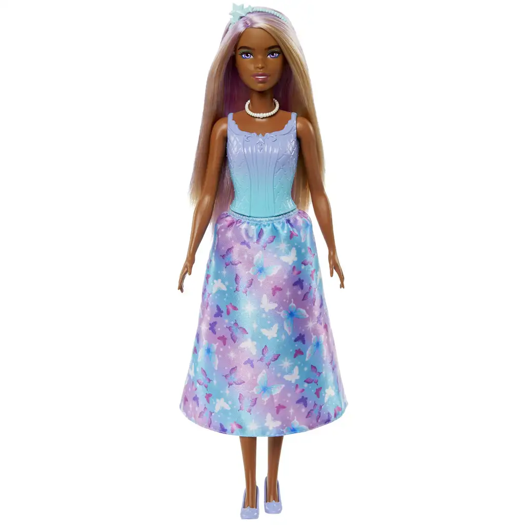 Barbie Dreamtopia: Hercegnő baba kék-lila pillangós ruhában - Mattel kép 2