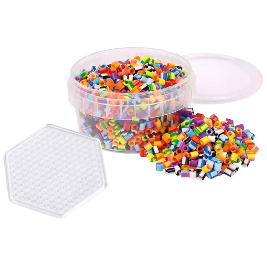 PlayBox: 5mm-es MIDI vasalható csíkos gyöngy 1000db-os hatszögletű alaplappal