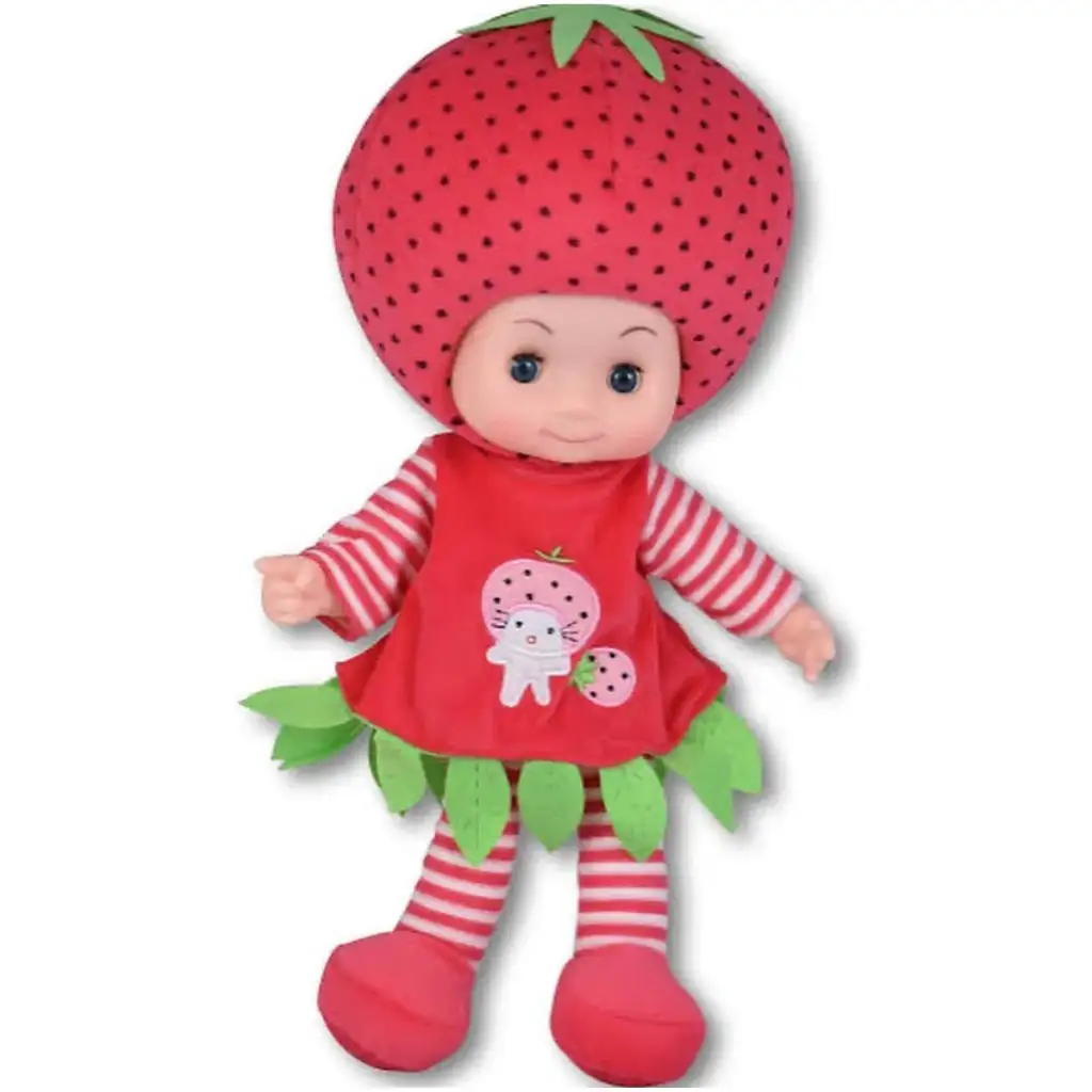 Rongytestű  baba alma vagy eper jelmezben 36cm-es 1db kép 2