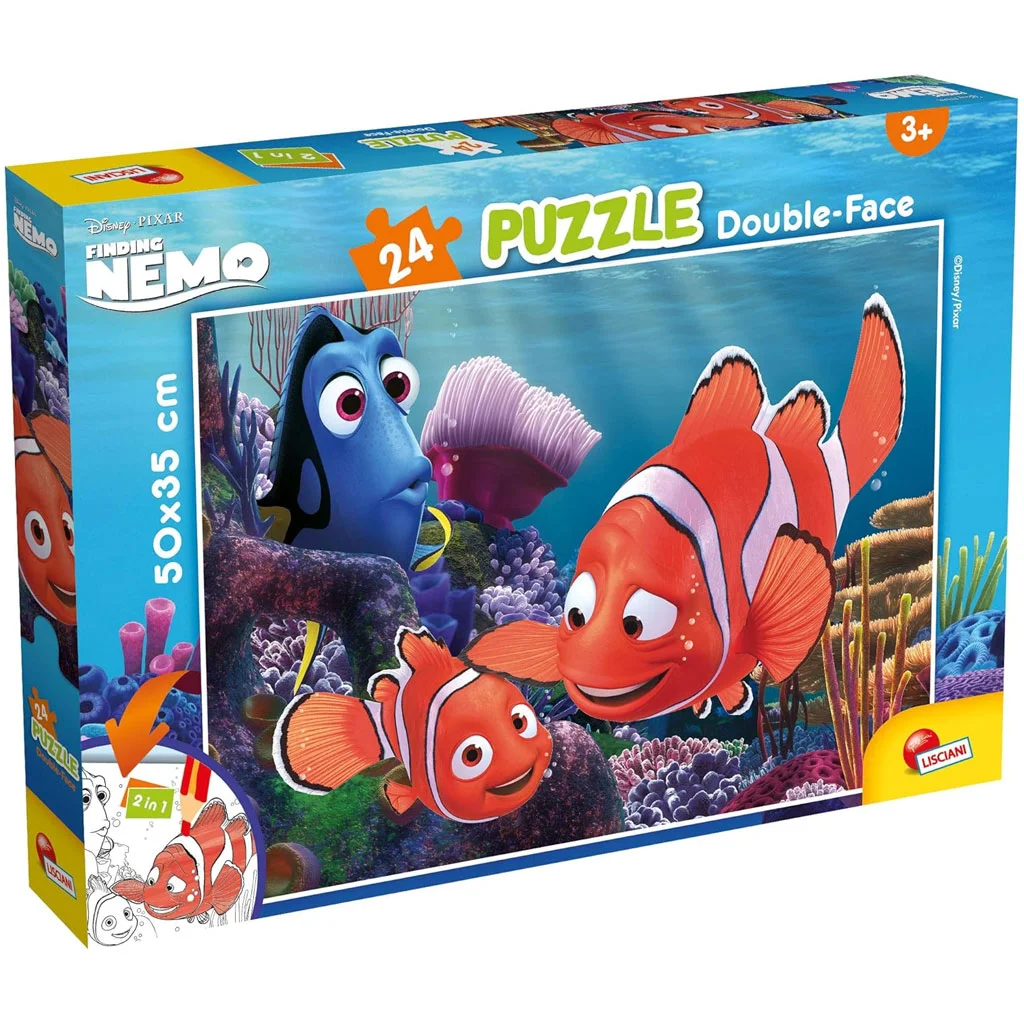 Némó nyomában 2 az 1-ben 24db-os puzzle és színező 50x35cm - Lisciani