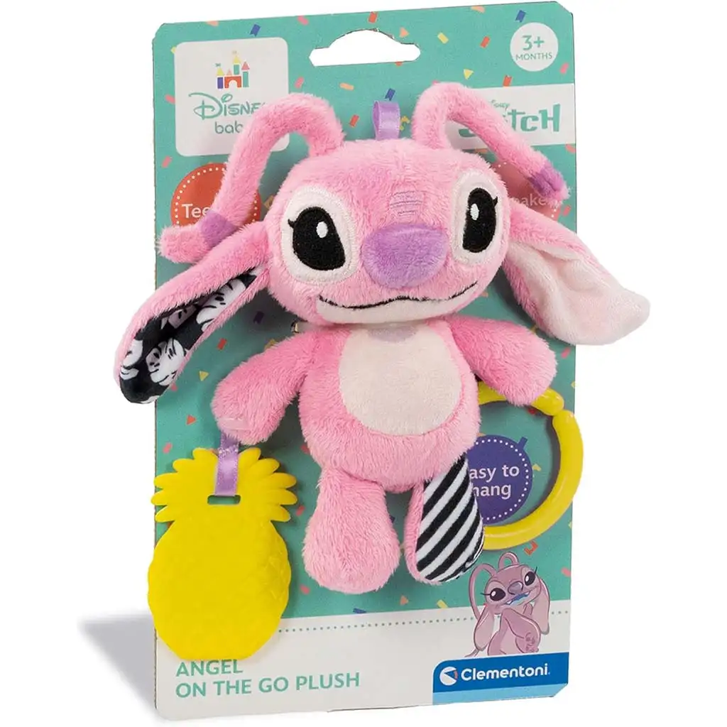 Disney Stitch Angel plüss csörgővel és rágókával - Clementoni Baby