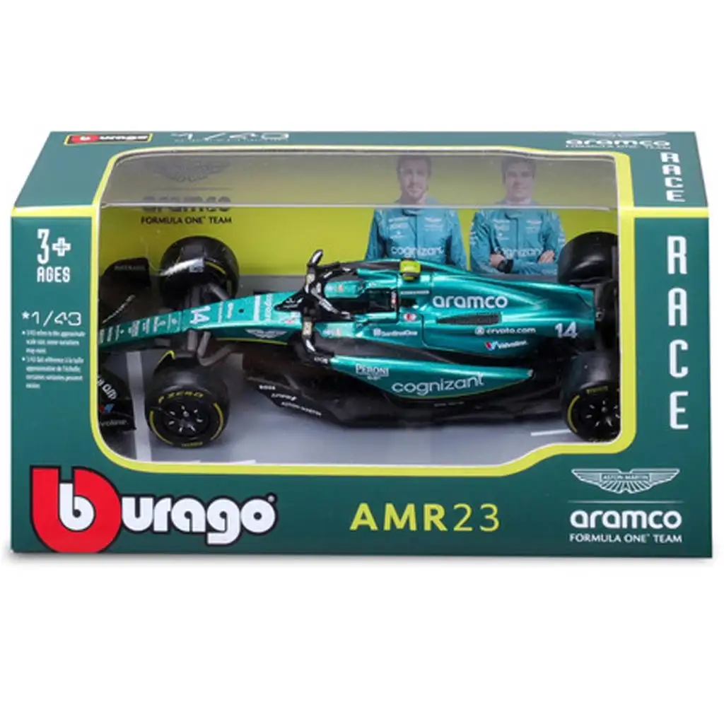 Bburago: Aston Martin AMR23 F1 versenyautó fém autómodell 1/43 (Fernando Alonso #14) kép 4