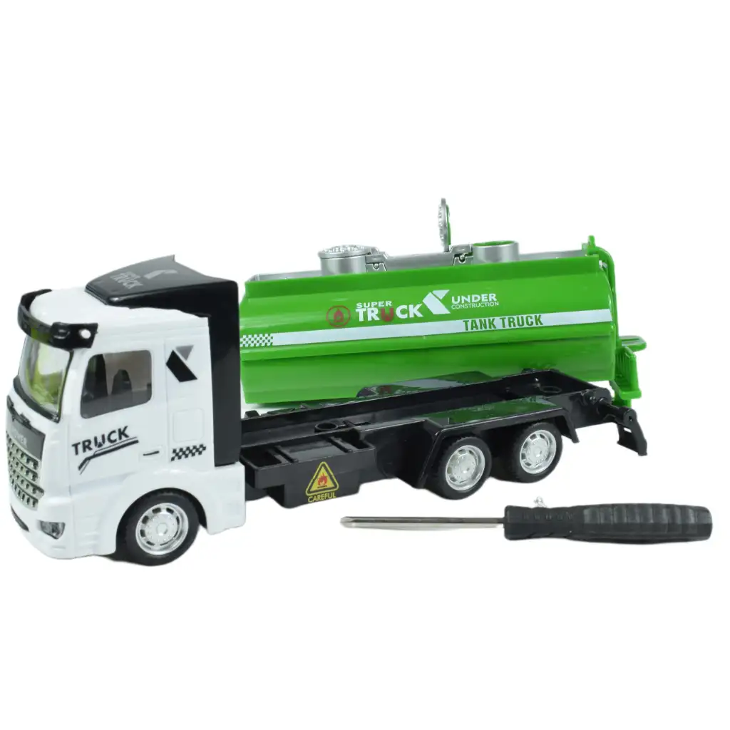 City Truck: Átalakítható lendkerekes hulladékszállító teherautó jelzőtáblákkal 19cm kép 6