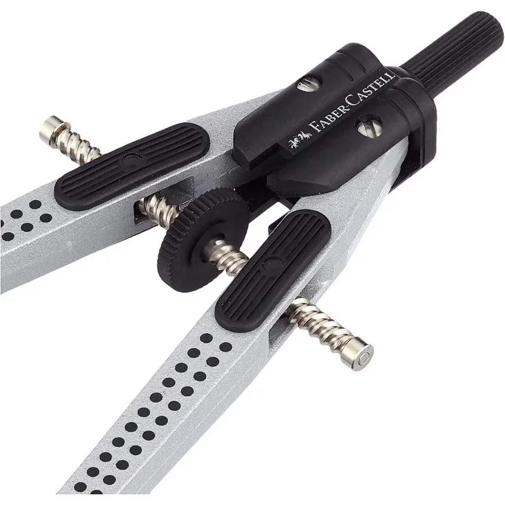 Faber-Castell: Gyorsállítós Körző GRIP – Ezüst színben, ergonomikus kialakítással kép 2