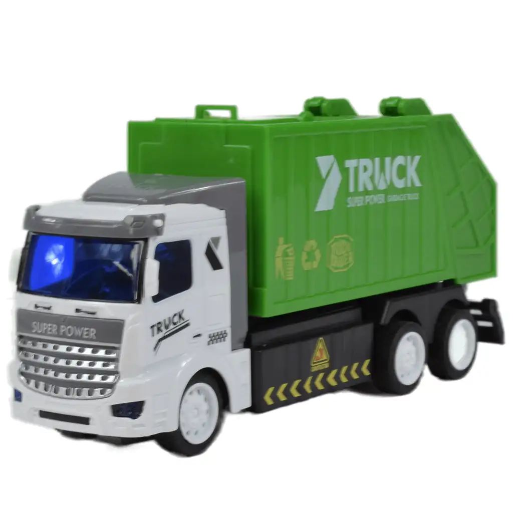 RC Távirányítós hulladékszállító kukás teherautó fénnyel 1/48-as méretarány 27MHz 20cm kép 5