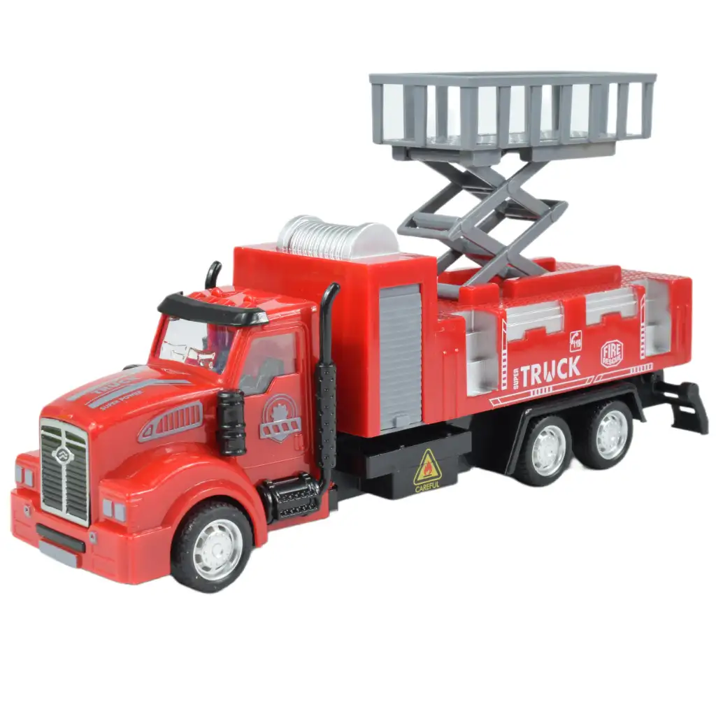 City Truck: Átalakítható lendkerekes tűzoltósági teherautó jelzőtáblákkal 19cm kép 8