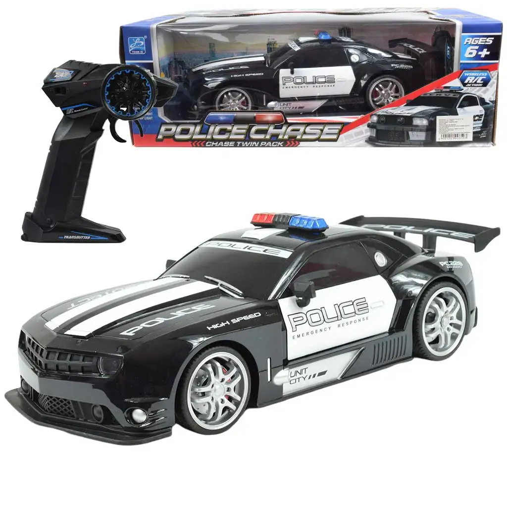 RC Távirányítós Chevrolet Camaro rendőr autó 1/12-es méretarány 2,4GHz 30cm