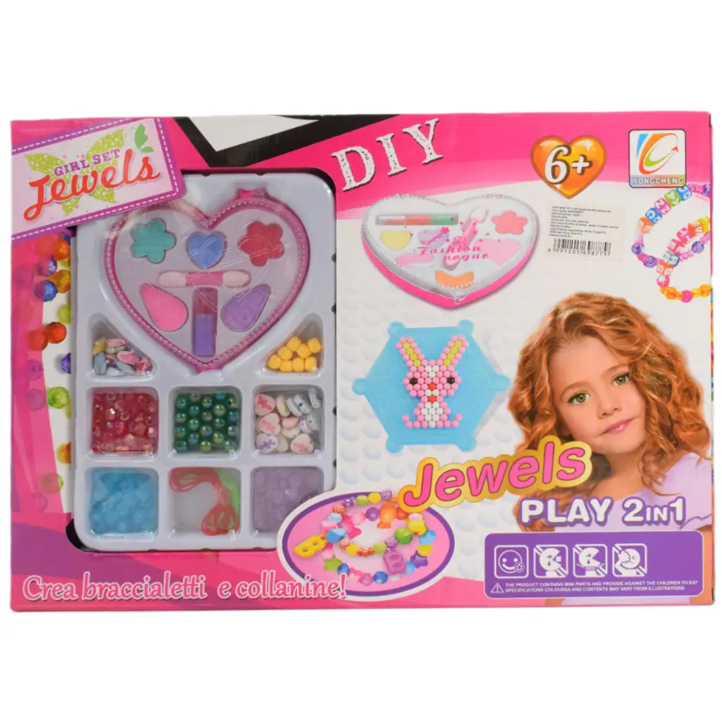 Girl Set: 2az1-ben smink és ékszerkészítő szett kiegészítőkkel kép 7