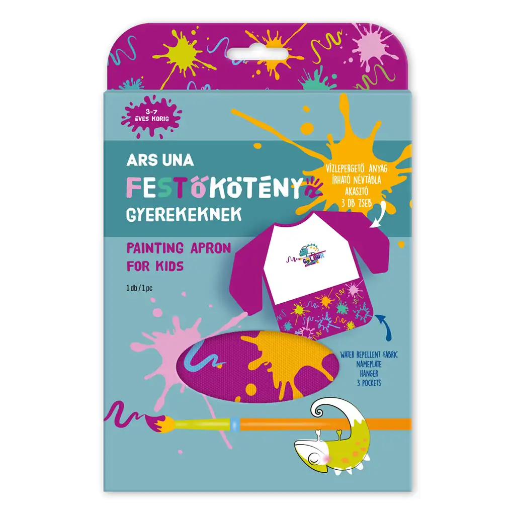 Ars Una: Vízálló hosszú ujjú festőkötény - Pink Splash kép 2