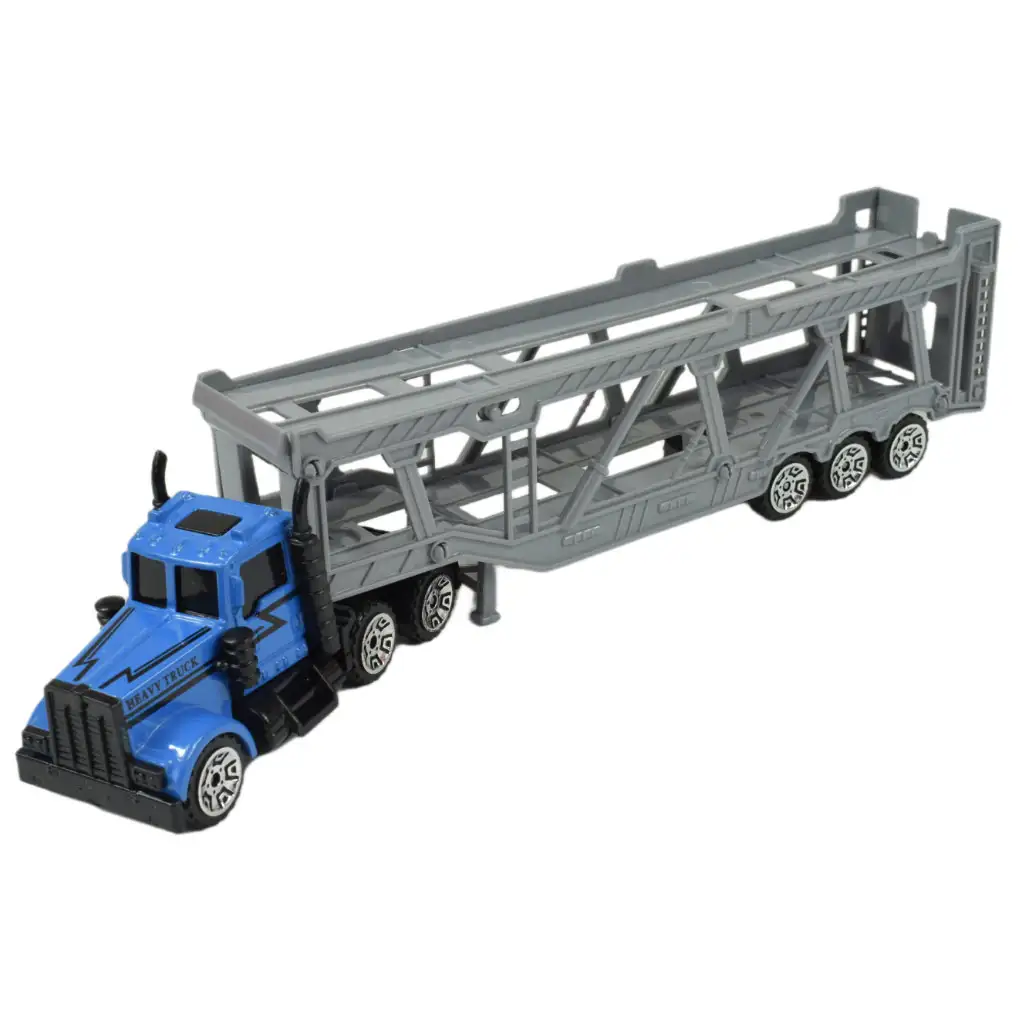 City Truck: Kék autószállító csőrös kamion 22cm kép 2