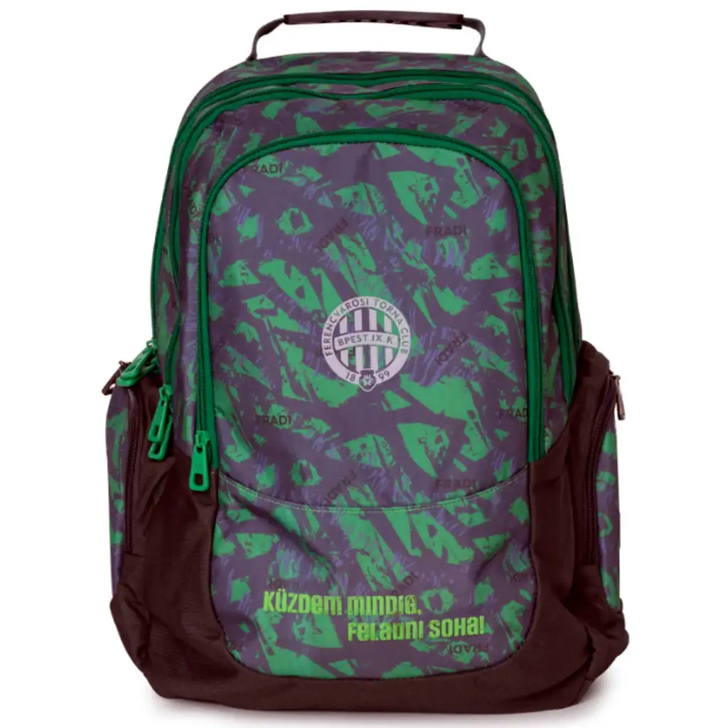 Fradi terep mintás közepes iskolatáska hátizsák