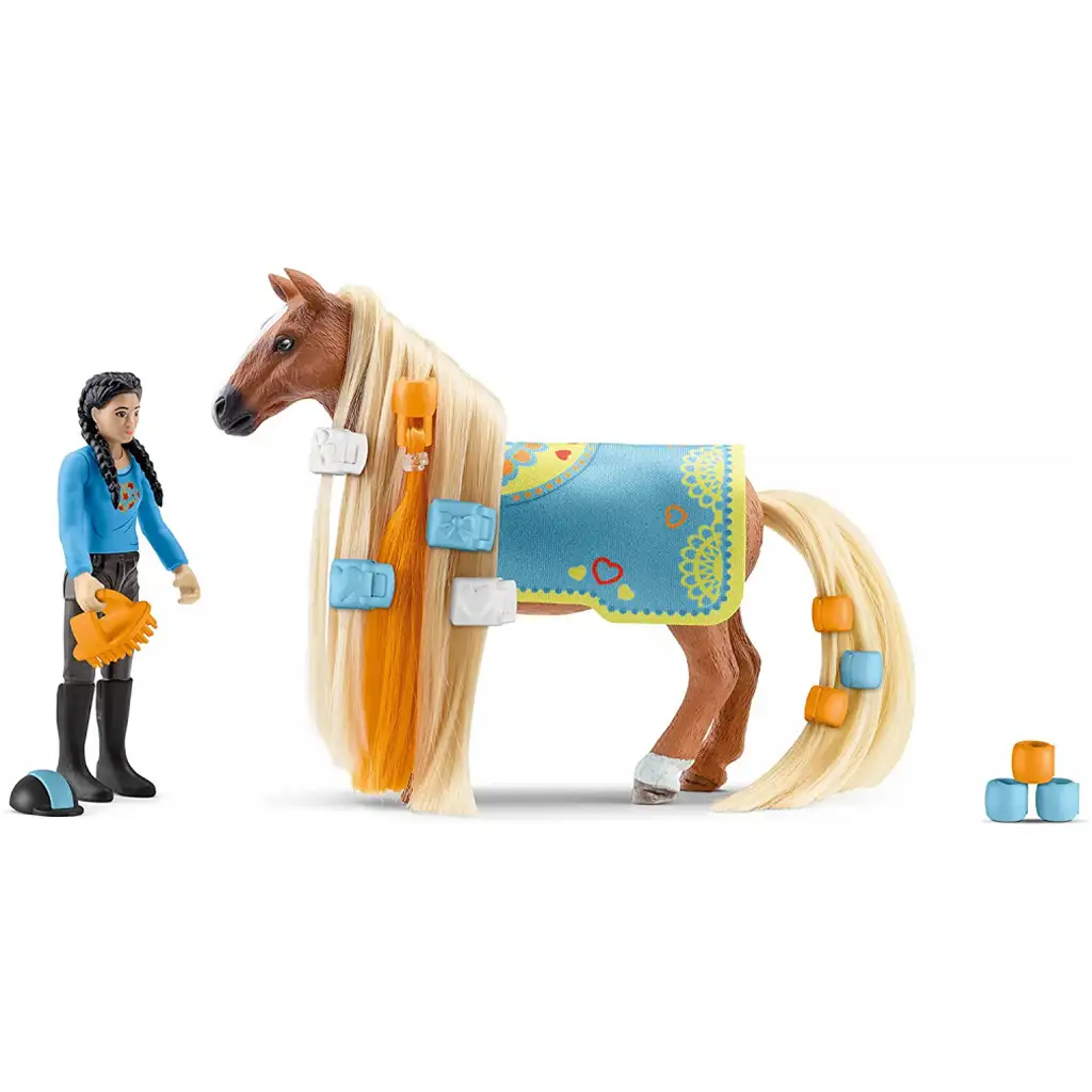 Schleich Horse Club: Sofia's Beauties - Kim és Caramelo lova fésülhető sörénnyel kezdő készlet (42585) kép 3