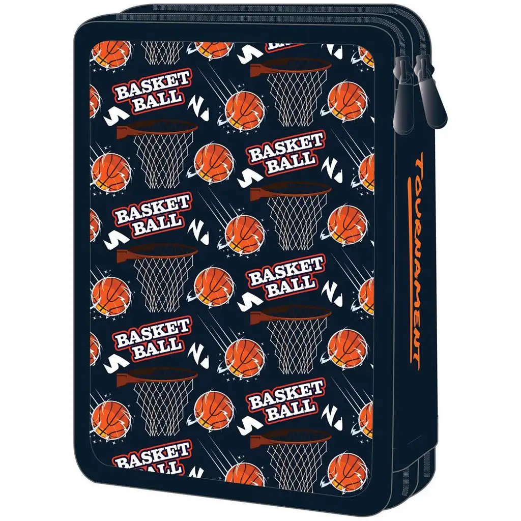Luna: Must Team Kosárlabda mintás 2 szintes töltött tolltartó kép 2