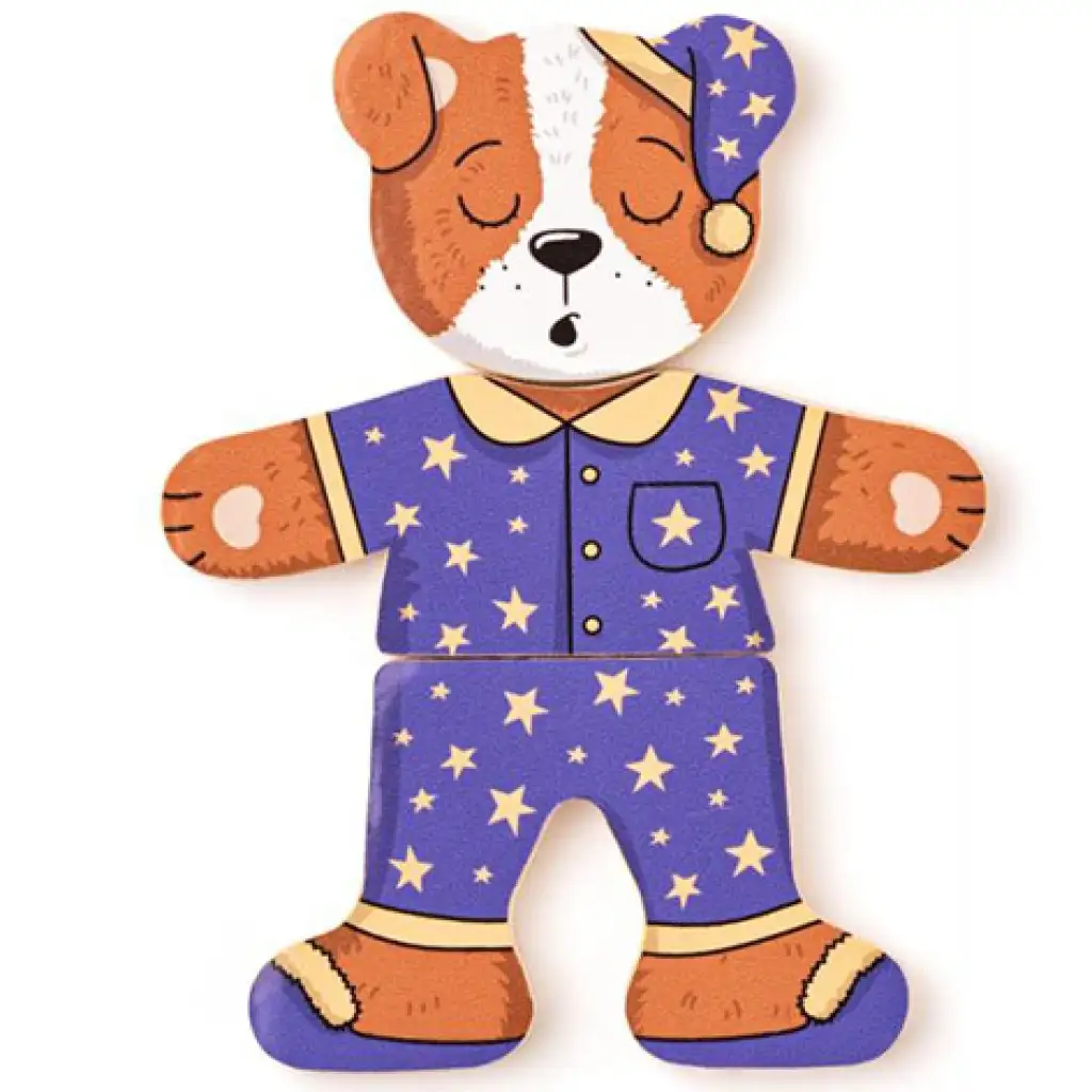 Öltöztethető kutyus fa puzzle 18db-os - Woodyland kép 5