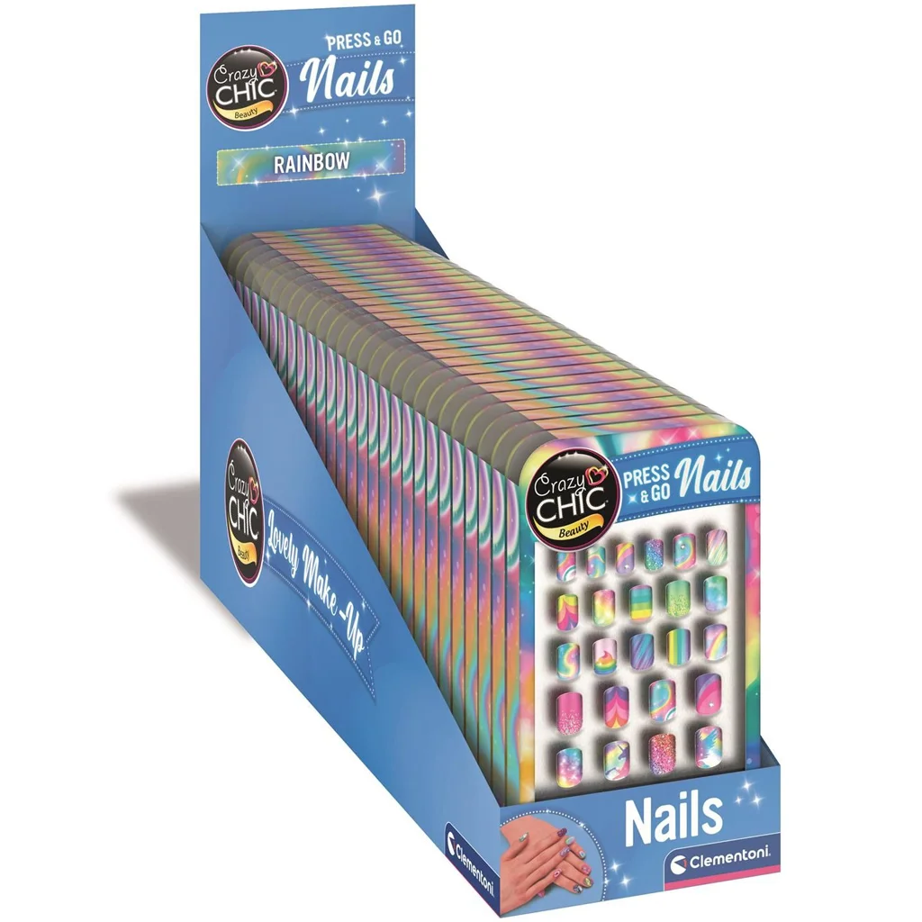 Crazy Chic Szivárványos öntapadós műköröm szett - Clementoni