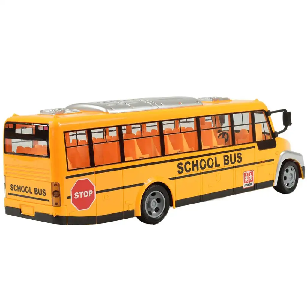 RC távirányítós sárga iskolabusz fényeffektekkel és akkumulátorral 27MHz 40cm kép 2