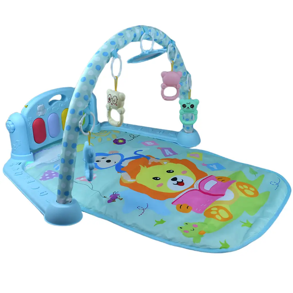 Oroszlános kék játszószőnyeg bébi zongorával  64x78cm kép 2