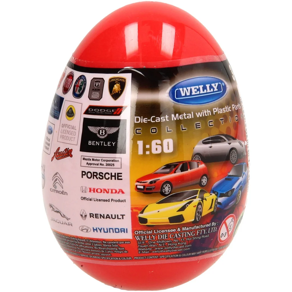Welly: Meglepetés fém modell kisautó tojásban 1/60 1db kép 4