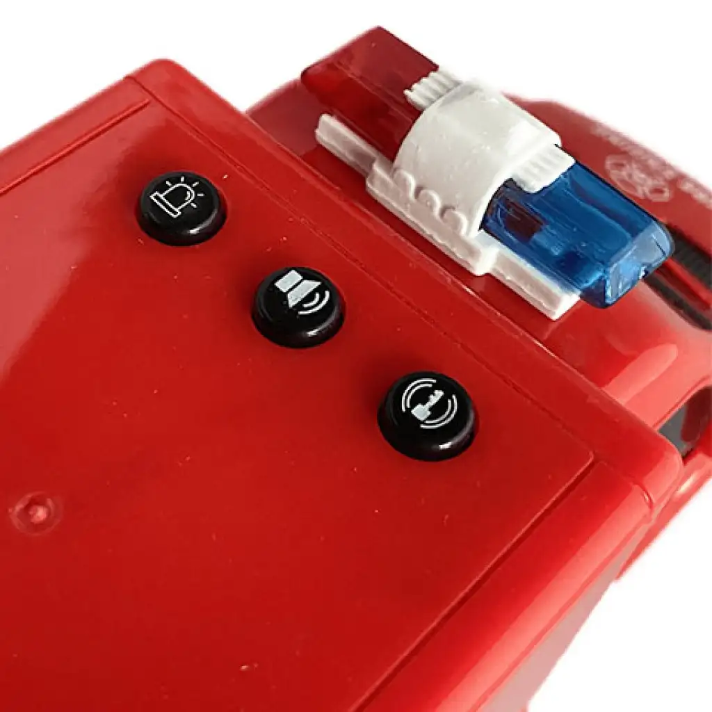 RC Távirányítós tűzoltó kisbusz fény és hang effektekkel 1:18-as méretarány 20cm kép 3