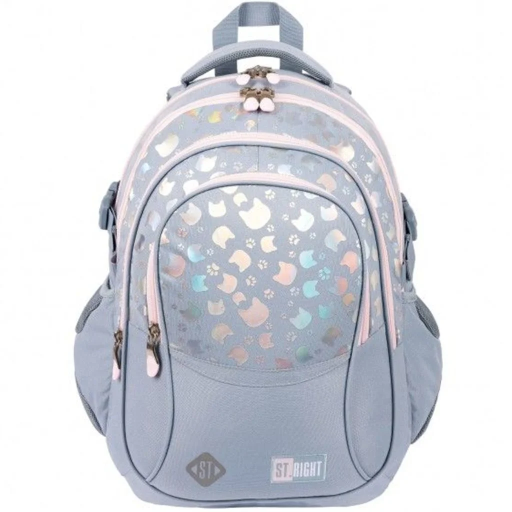 St.Right Silver Cats iskolatáska, hátizsák BP01 43x32x21cm