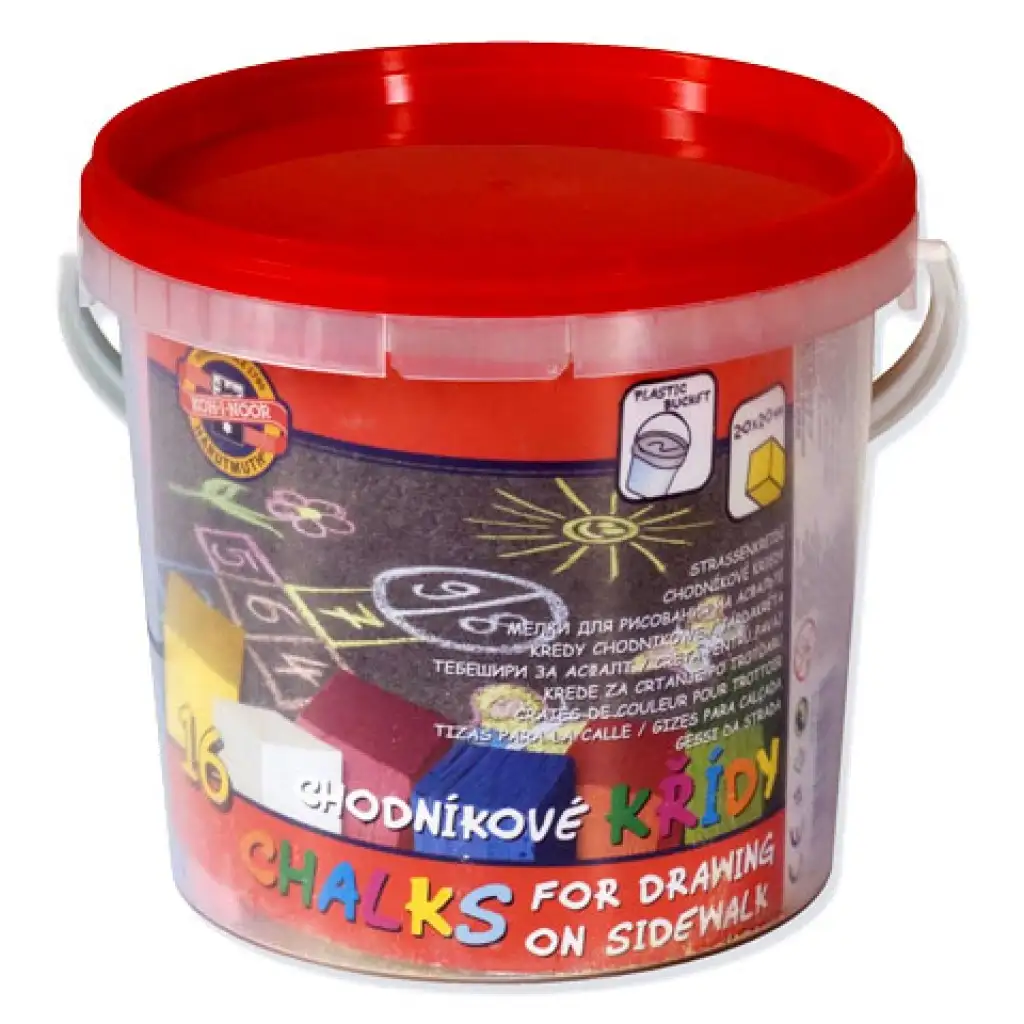 ICO: KOH-I-NOOR színes vödrös aszfaltkréta szett 16db-os