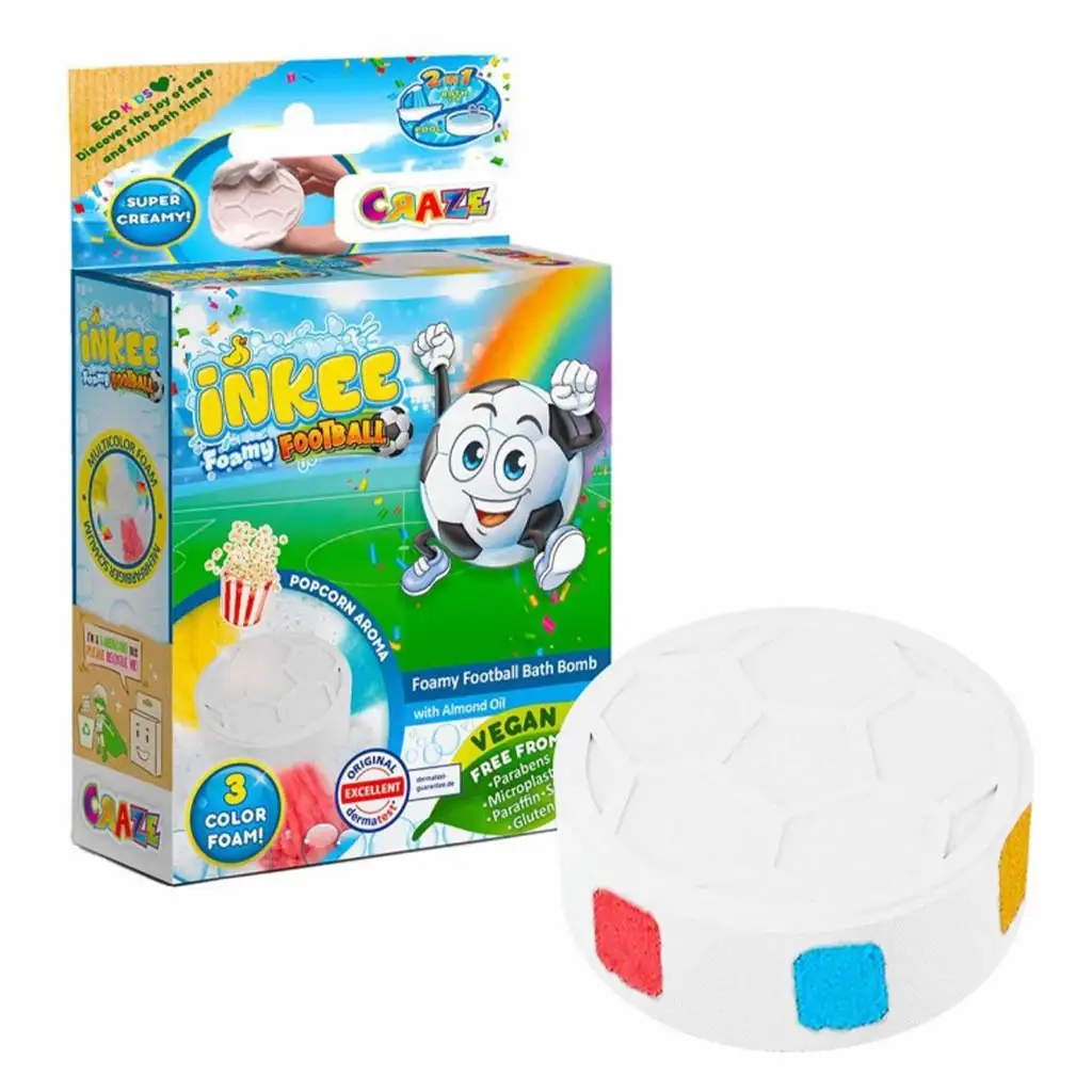 Craze Inkee: Vegán fürdőhab focilabda formájú 3 színű