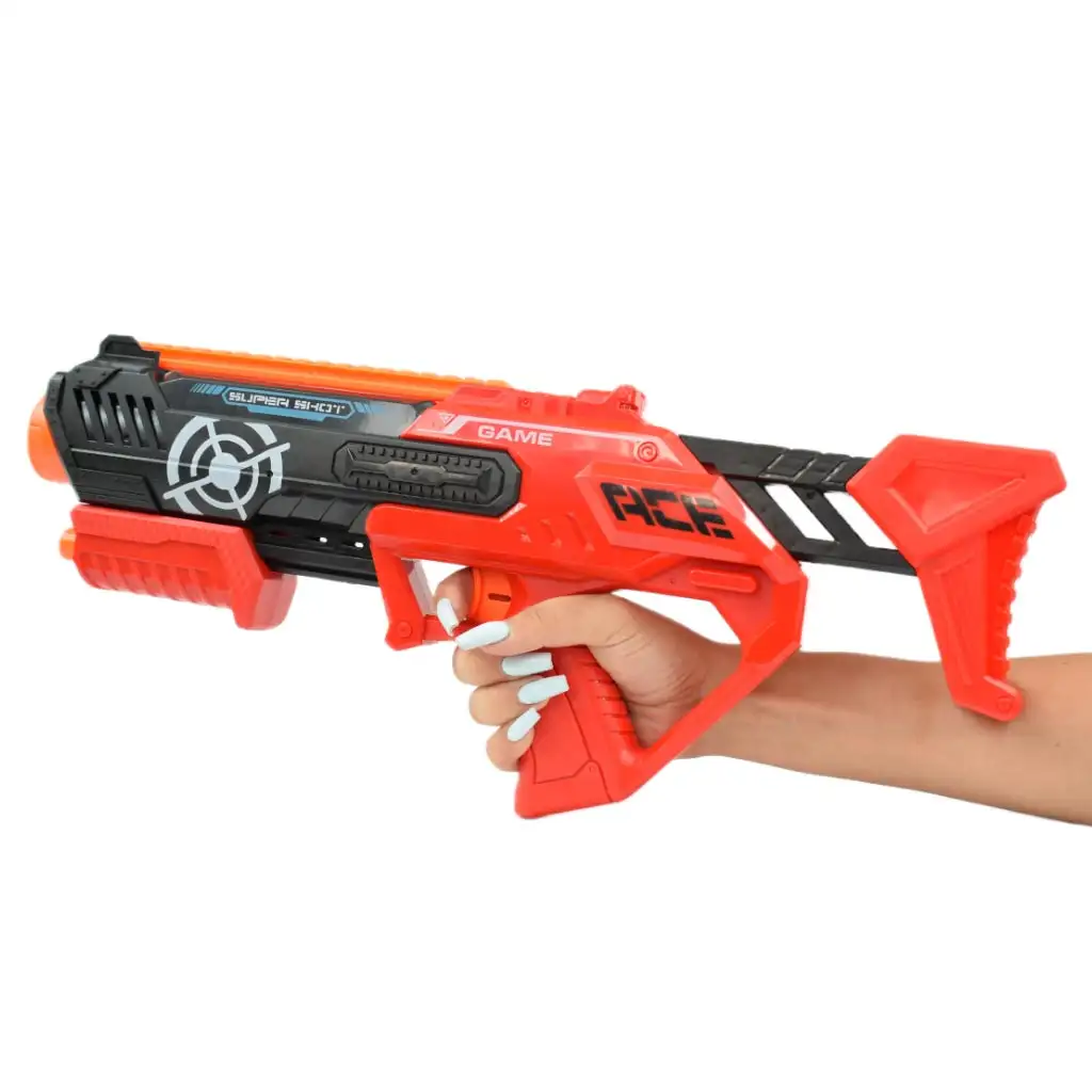 Super Shoot: Manuális szivacslövő fegyver töltényekkel 47cm kép 4