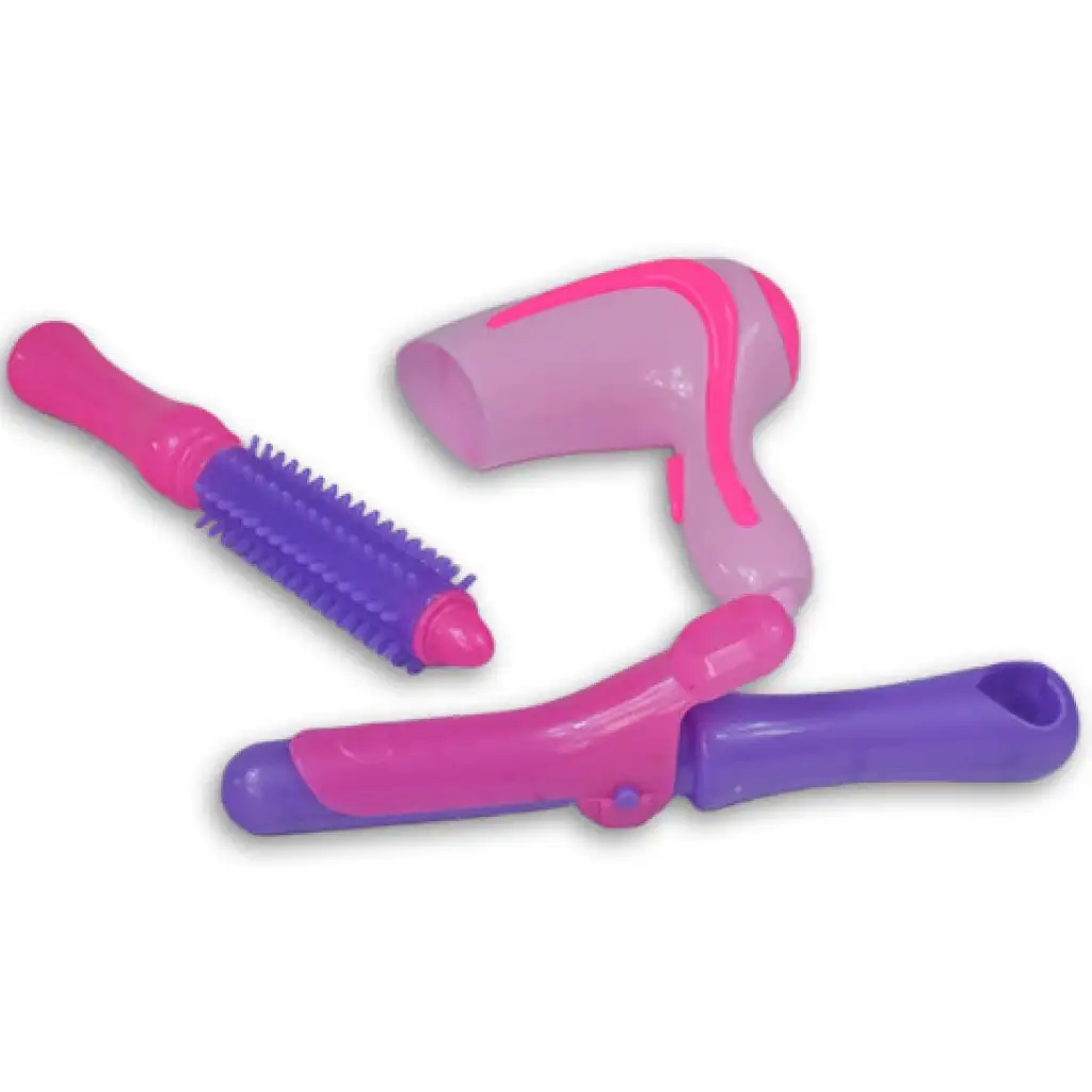 Rózsaszín 7 részes szépség szett sminkecsetekkel, hajszárítóval és kiegészítőkkel kép 3