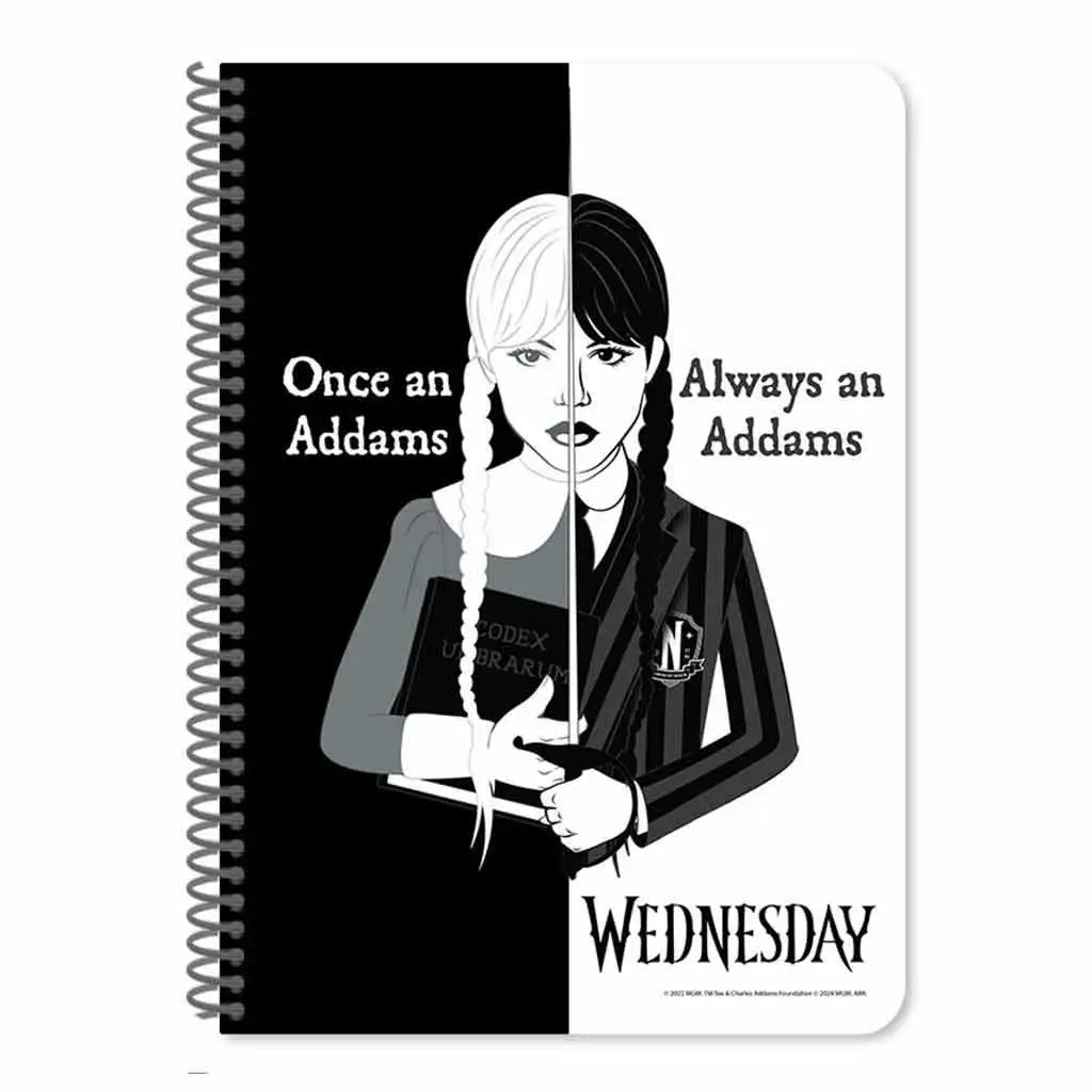 Luna: Wednesday vonalas spirál füzet A/5 60oldalas kétféle változatban 1db kép 3