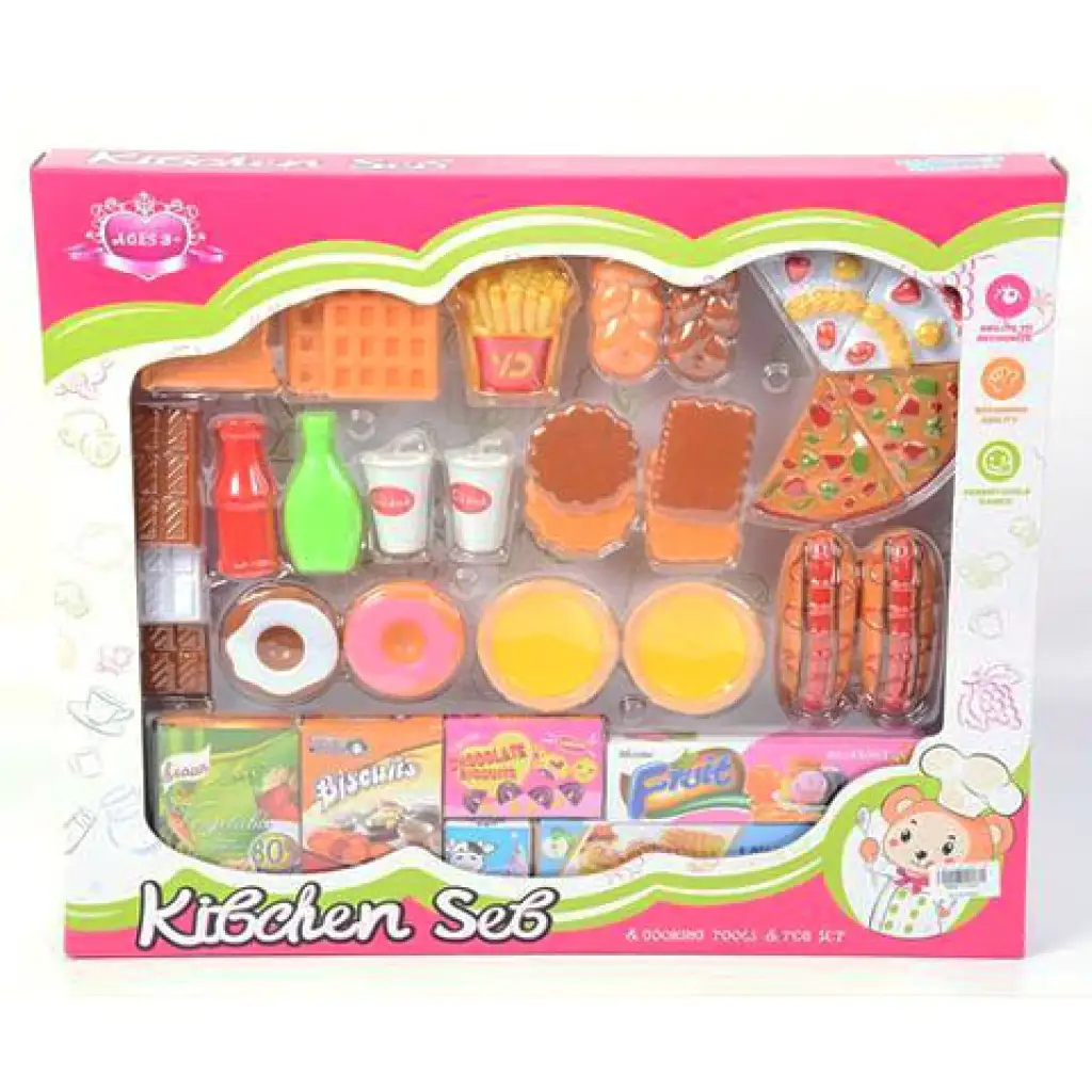 Játék élelmiszer szett édességgekkel