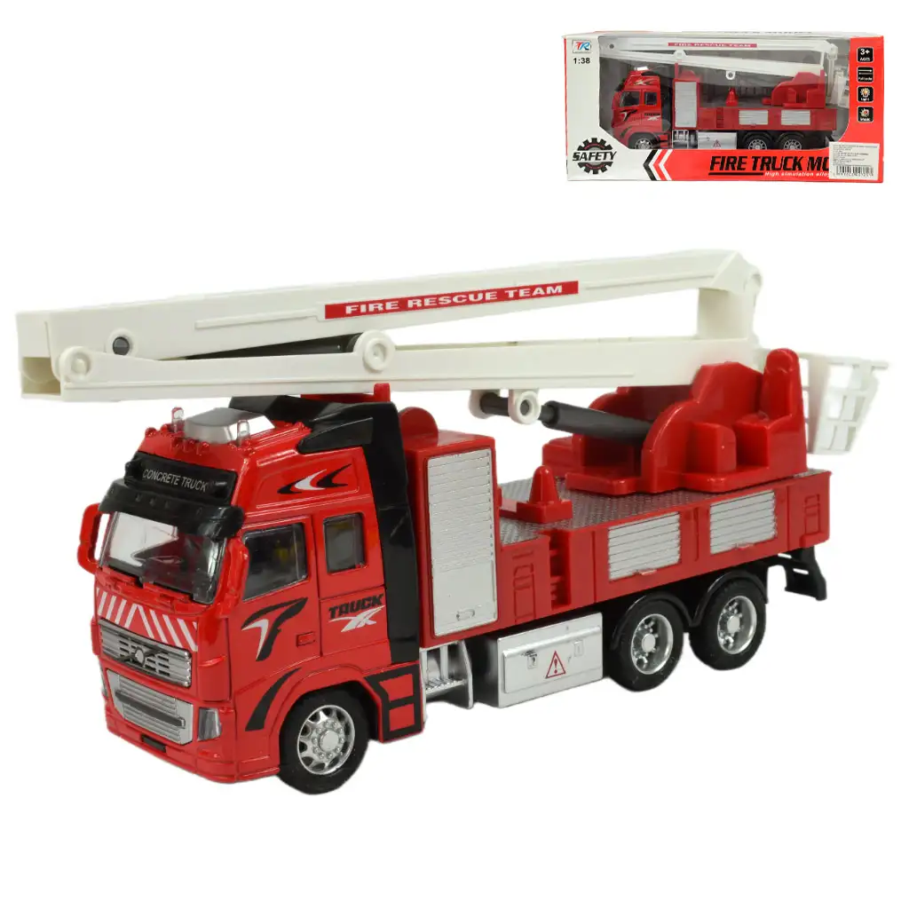 Fire Truck: Lendkerekes darus tűzoltóautó fénnyel és hanggal 20cm