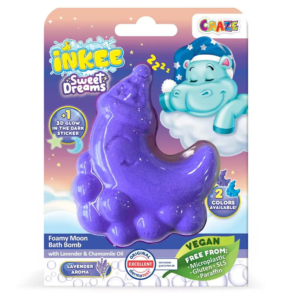 Craze Inkee: Vegán édes álom habos hold alakú fürdőbomba